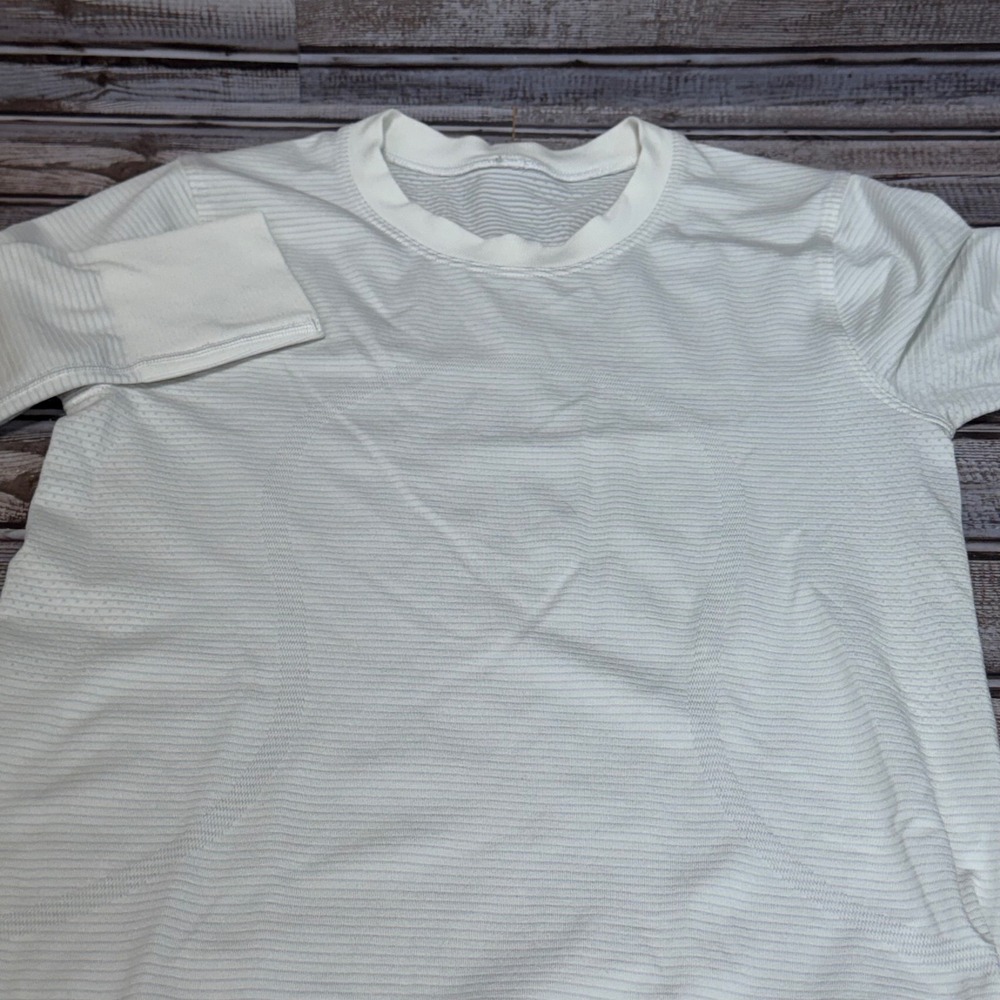 Lululemon‎ Long Sleeve White Striped Crew Neck Shirt See Pics For Sizing